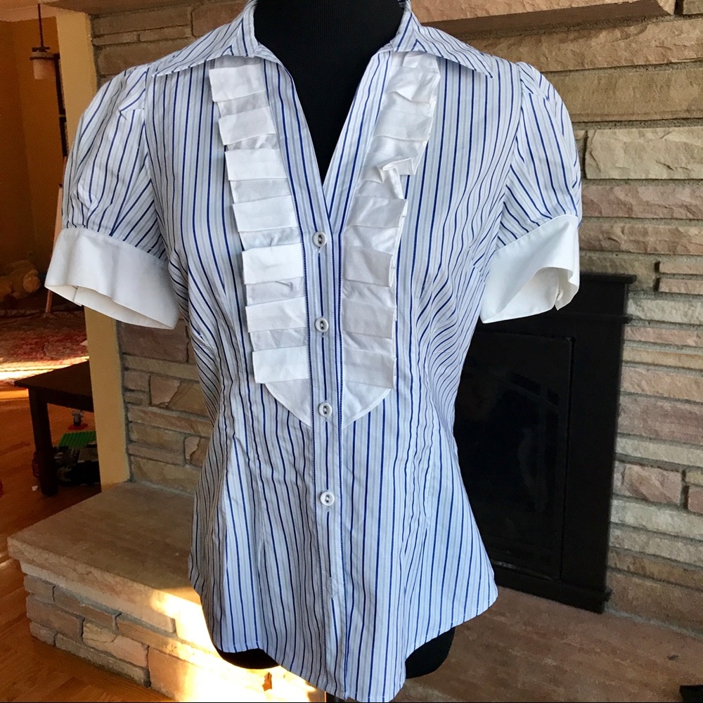 Banana Republic Striped Short Sleeve Shirt